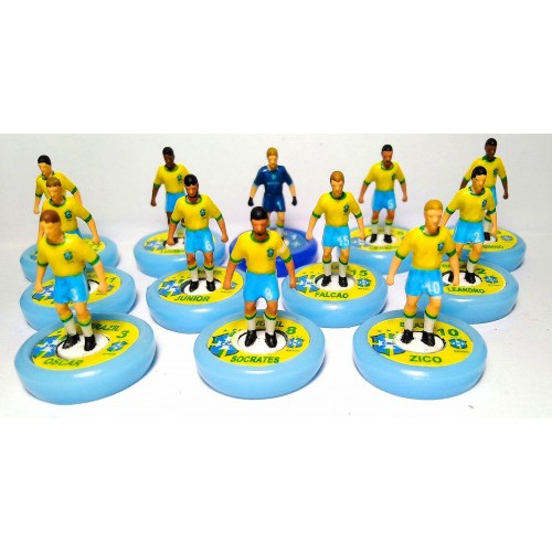 Subbuteo Andrew Table Soccer Brazil 1982 World Cup Team on WSB Professional bases